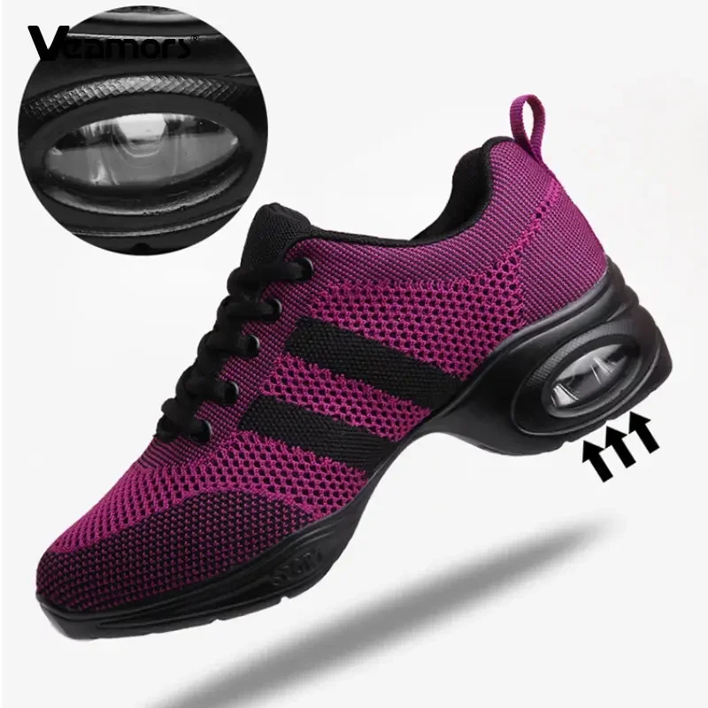 Breathable Lightweight Women's Latin Dance Shoes Jazz Ballroom Dancing Shoes Platform Training Modern Sneakers Female