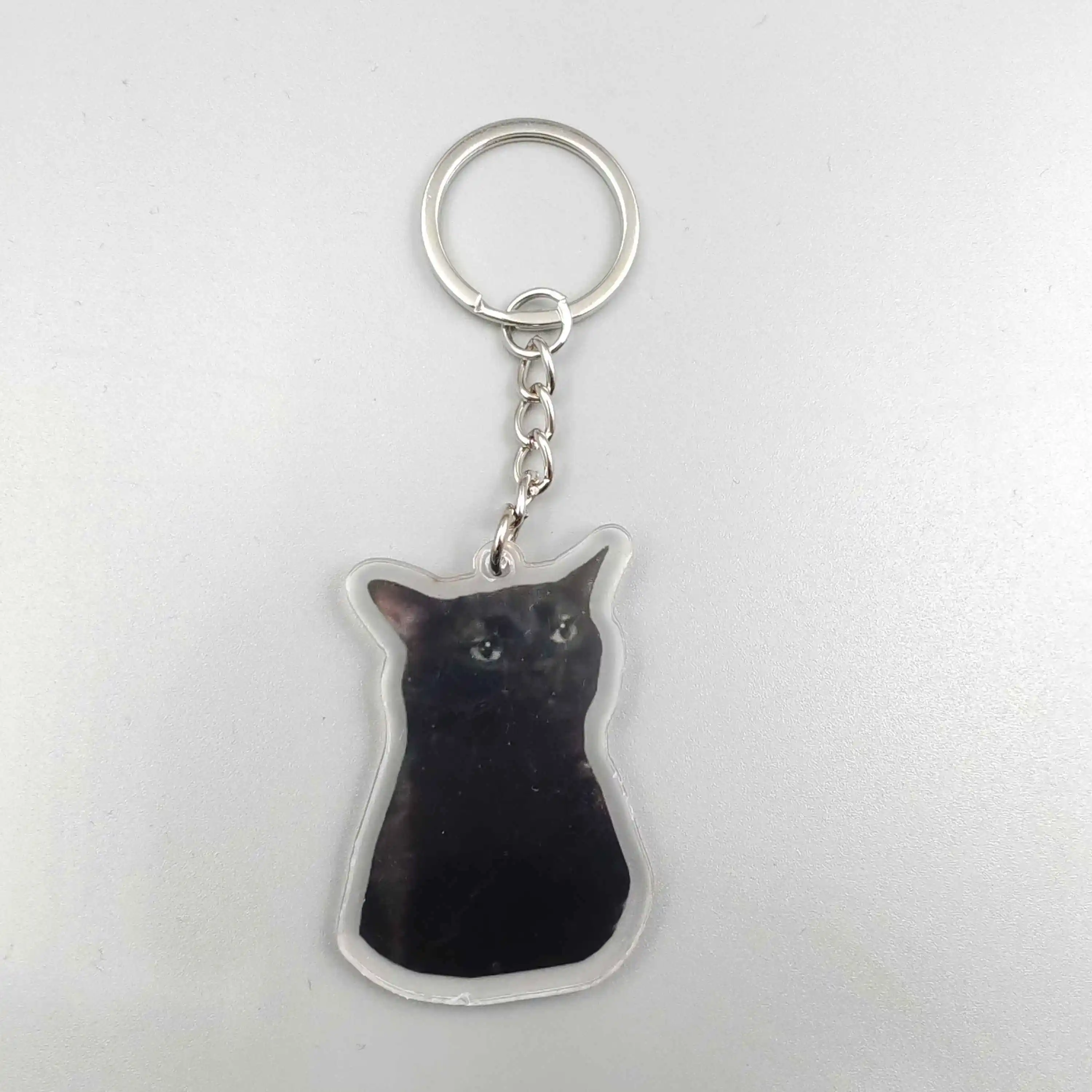 LLavero de coche con diseño de gato negro, llaves con accesorio para vídeo Viral, ideal para regalo de Estudiante