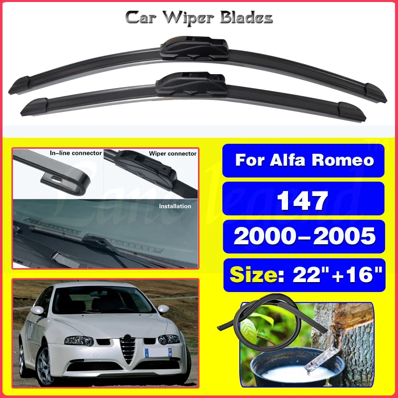 

Wiper Front Wiper Blades For Alfa Romeo 147 2000 2001 2002 2003 2004 2005 Windshield Windscreen Front Window 22"+16"