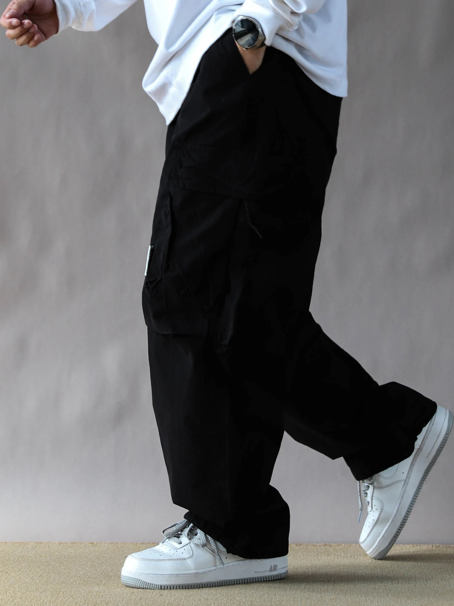 

Мужские повседневные брюки в американском ретро-стиле, свободные прямые брюки с широкими штанинами, новые хлопковые брюки для весны и осени