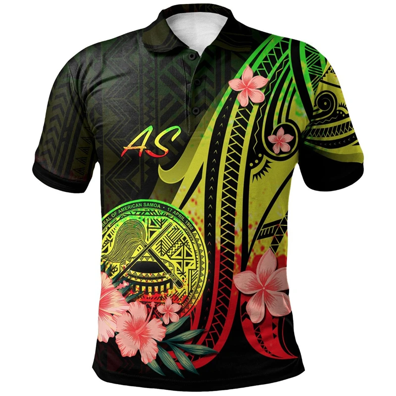 Polynesian Style 3D Printed Polo Shirts Men Fashion American Samoa Pattern POLO Shirt Casual Man Short Sleeve Hawaiian Tee Tops