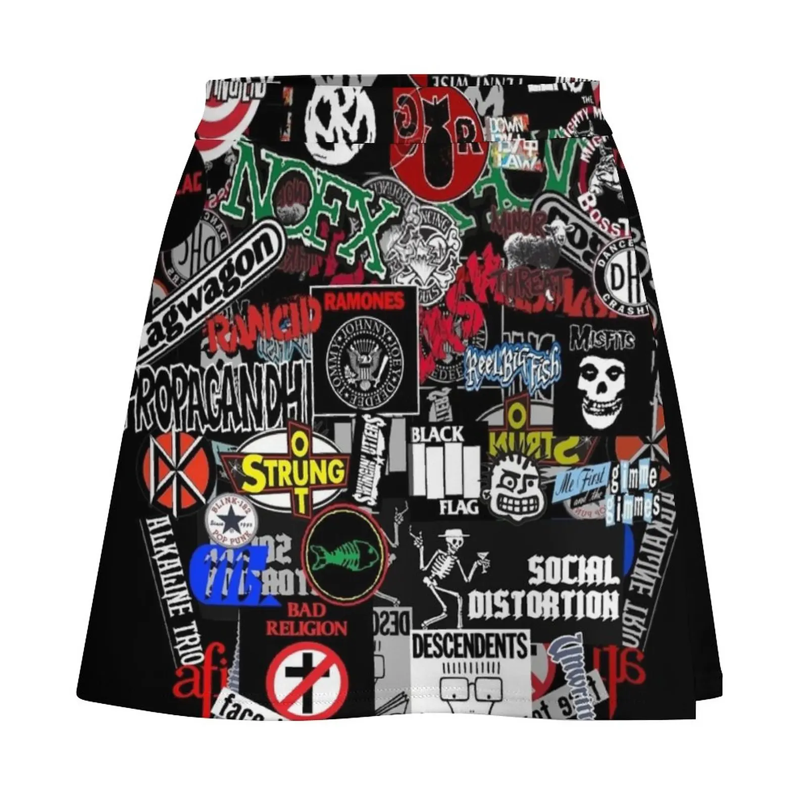 punk rock sticker wall Mini Skirt japanese style women clothes School uniform