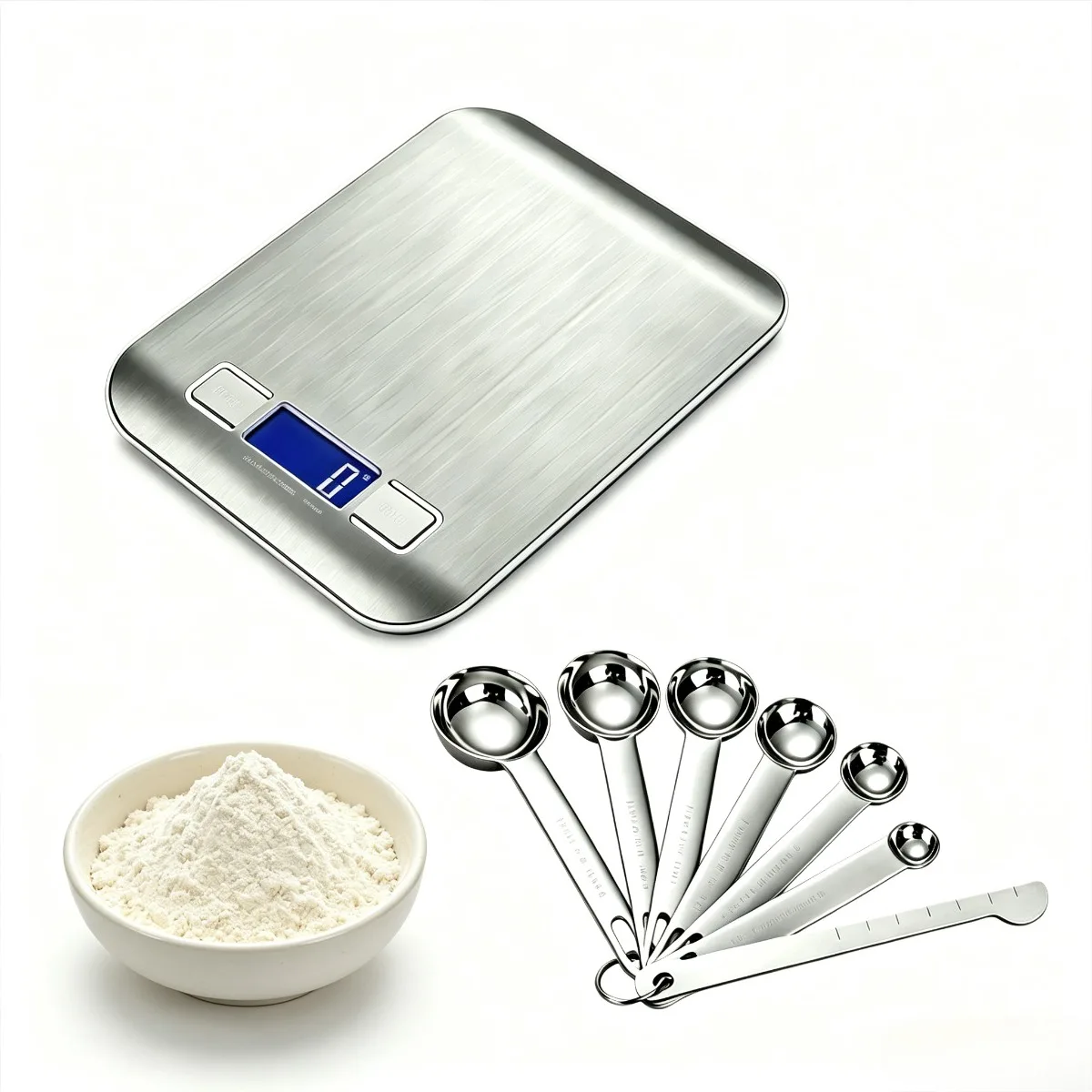 1Pc 10kg Kitchen Food Scale Digital Stainless Steel Platform Tare LCD Display for Baking Cooking Coffee Brewing Accessories