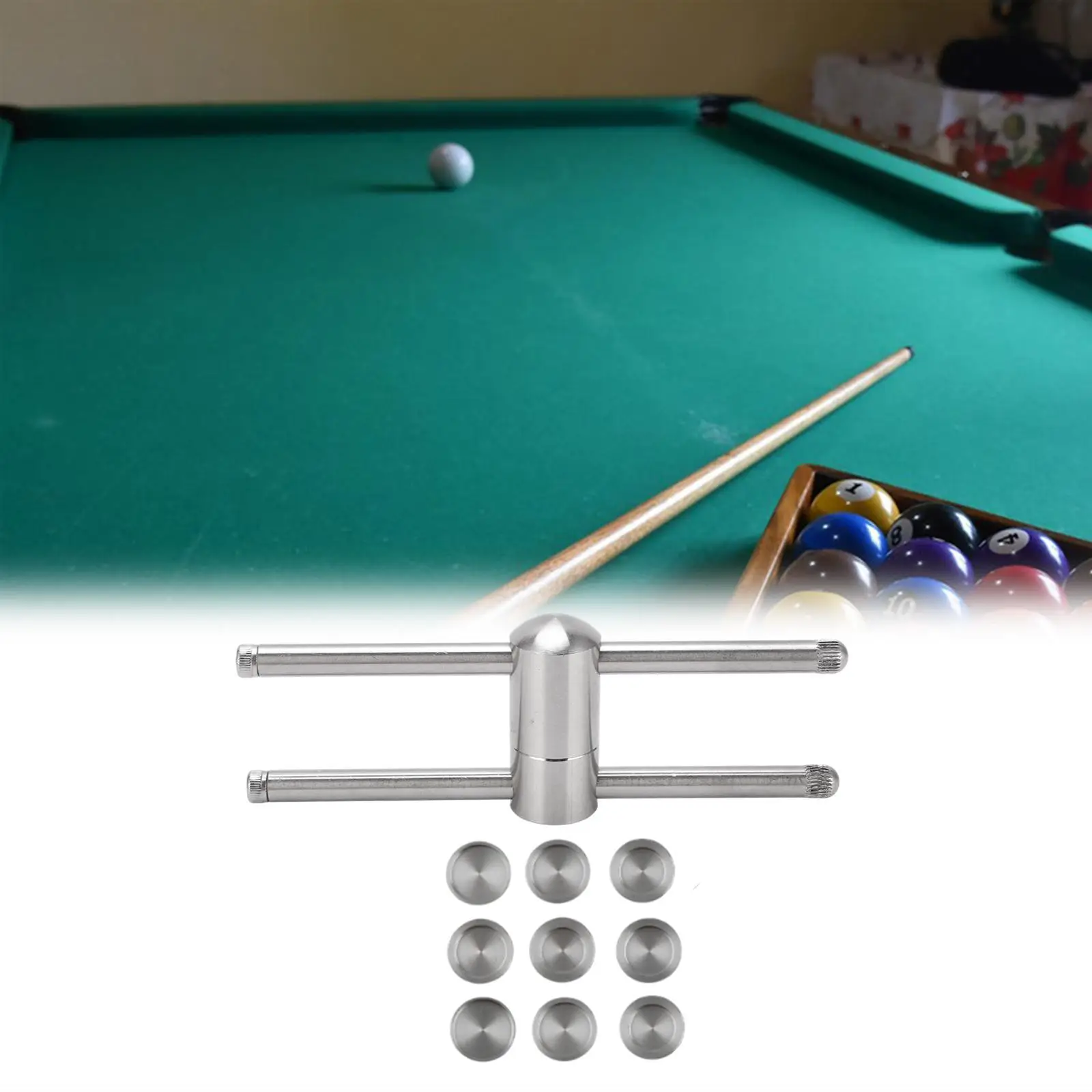 أداة ضغط طرف جديلة سهلة الاستخدام، عصا عصا العظة، مشكل من الفولاذ المقاوم للصدأ، ملحقات عملية خفيفة الوزن للبلياردو والسنوكر #1