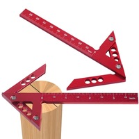 Durable 45/90 Degree Center Finder Woodworking Square Aluminum Metric Imperial Right Angle Line Gauge Woodworking Line Caliber