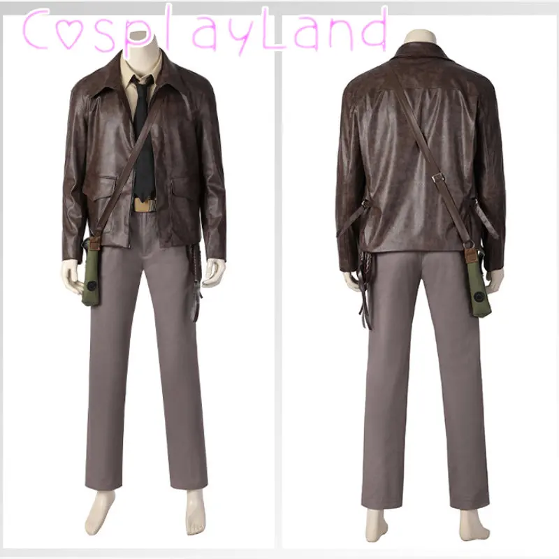 Dial of Destiny Costume de cosplay Indiana Jones, costume de cowboy avec chapeau, veste en cuir, taille personnalisée, tenue de fête d'Halloween