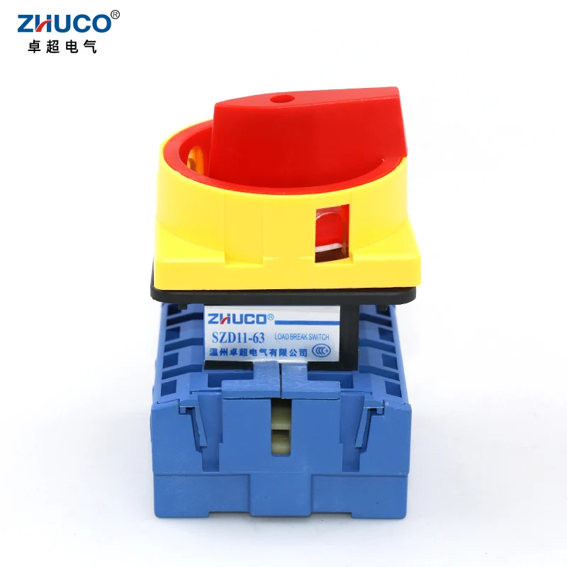 

ZHUCO SZD11-63/400010 63Amp 660V 4 Poles On Off 4P 63A Rotary Cam Disconnect Switch Load Break Isolator PadLock Switch