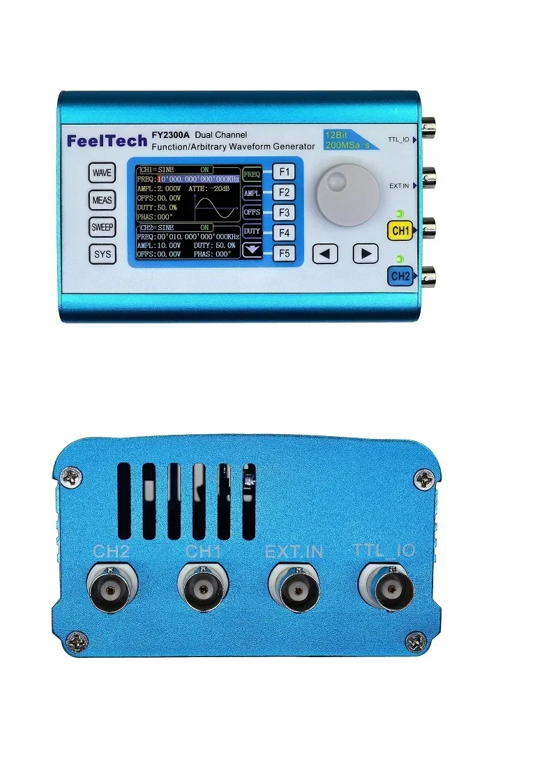 Dla FY2300 20MHz funkcja DDS Generator sygnału przebieg arbitralny podwójny kanał fali sinusoidalnej częstotliwość Spooky2 kompatybilny 14 bitów