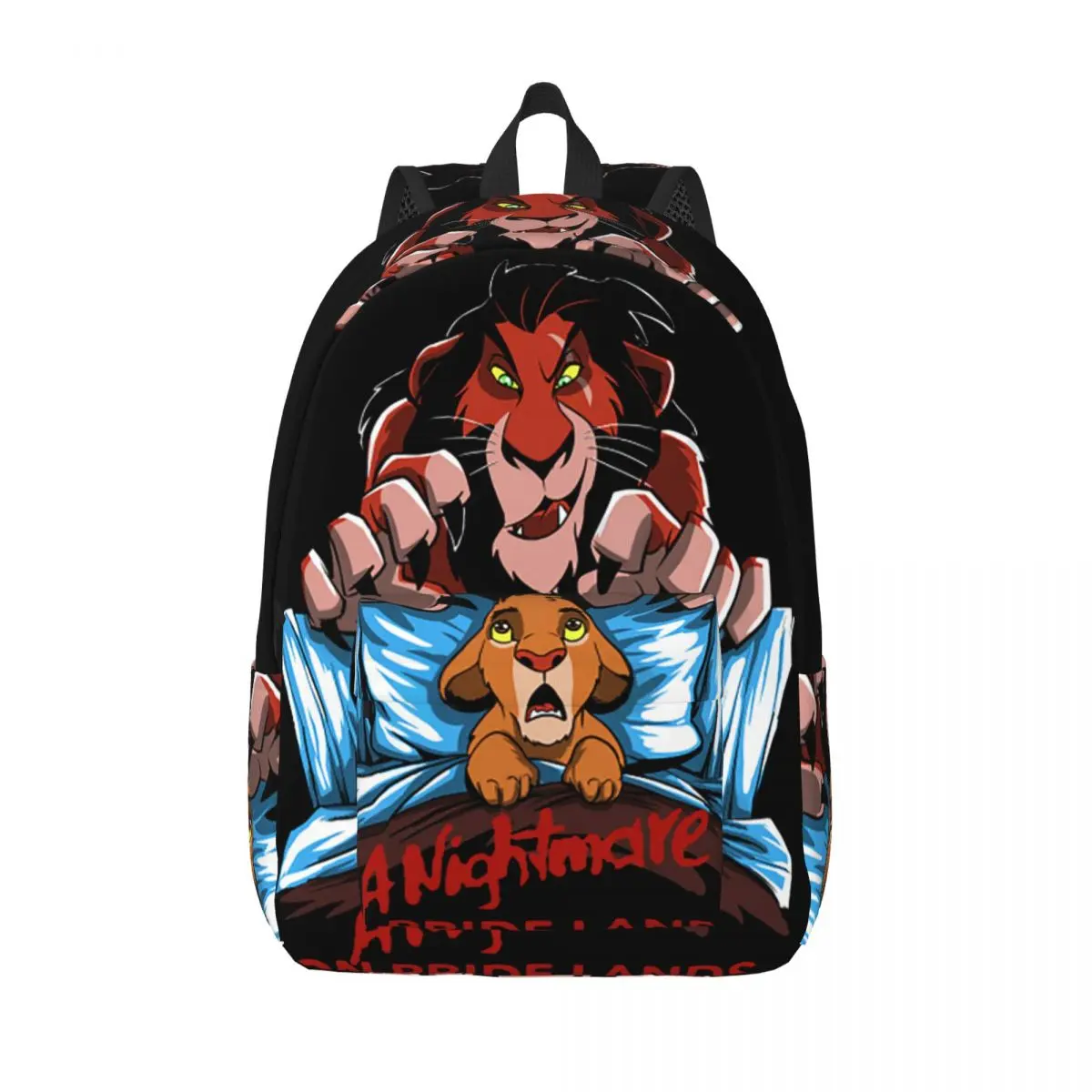 

The Lion King Nightmare On Pride Lands Backpack for Men Women Teenage Student Hiking Travel Daypack College Canvas Bags Gift