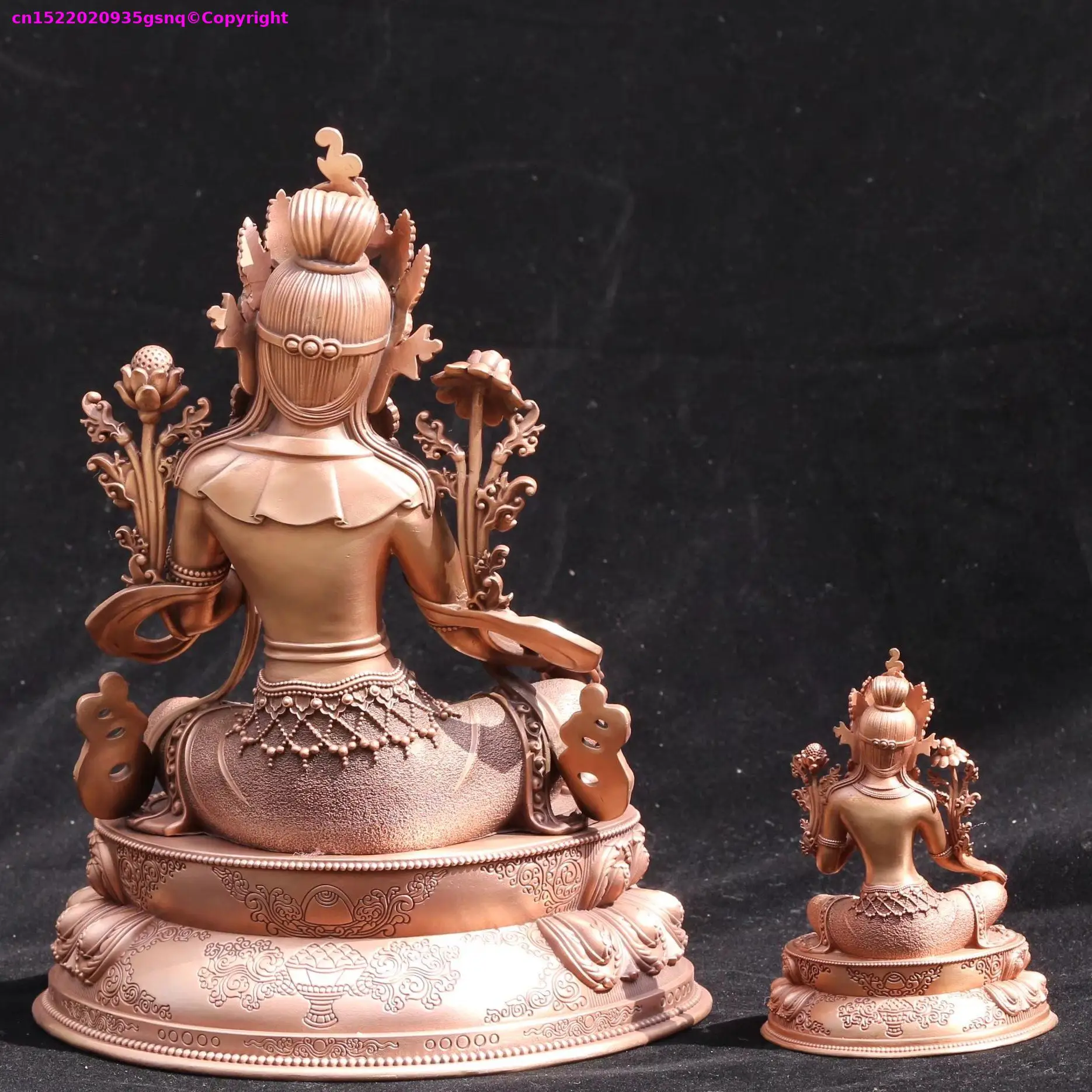Special offer Exquisite green tara Bodhisattva tara Guanyin statue copper carving Buddhist altar tibetan family worship offering
