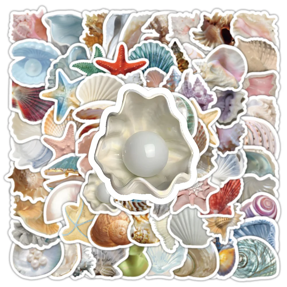 10/30/50/100PCS Cartoon Sea Shell Stickers INS Style Marine Organism Sticker DIY Luggage Laptop Bike Skateboard Graffiti Decals