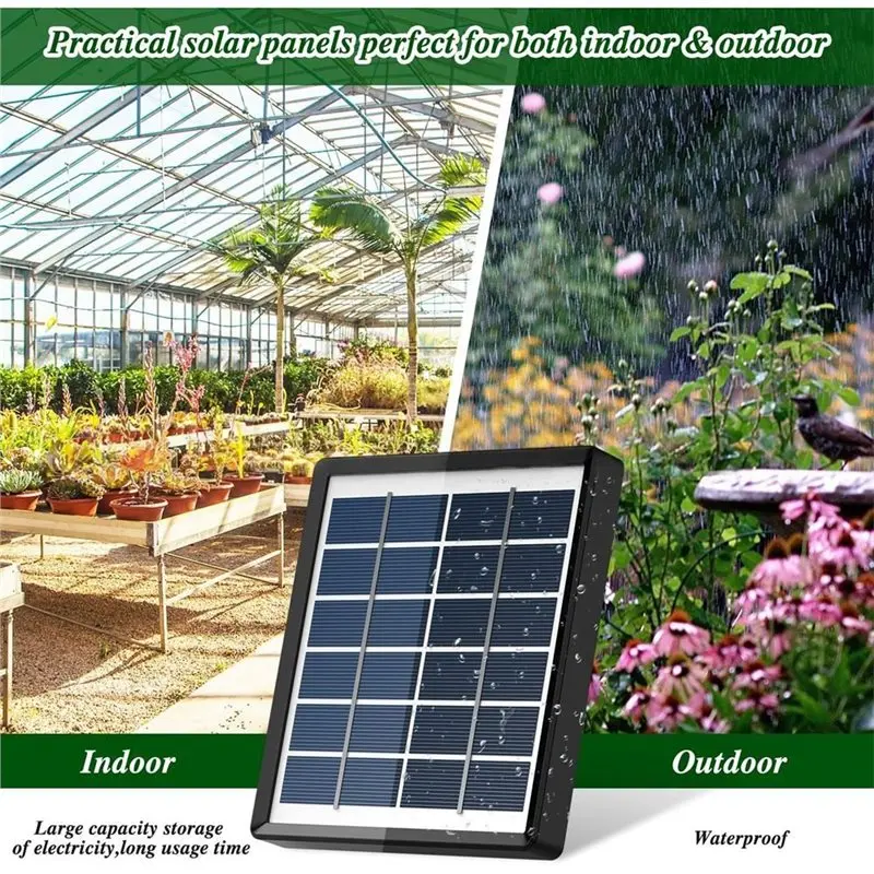 ABRN-DIY Timed Watering Device Solar Powered Intelligent Irrigation Kit 6V 2W For Potted Plants Includes 1800Mah Battery