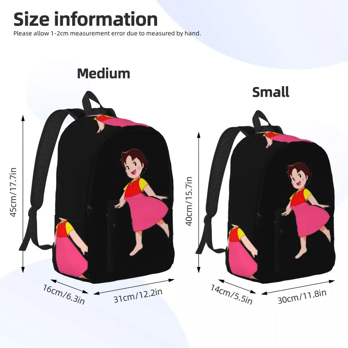 Heidi Girl Backpack Daypack Large Capacity Children BookBag School Bag Shoulder Bags for Men Women