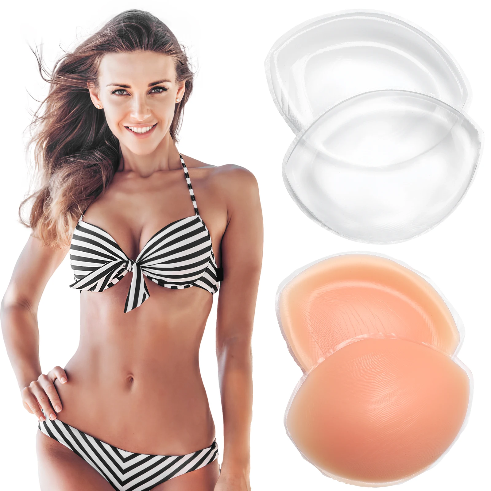 

Silicone for Bikini Bras Enhancing Breast Fullness Reusable Padding Athletic Pads Insert Breast