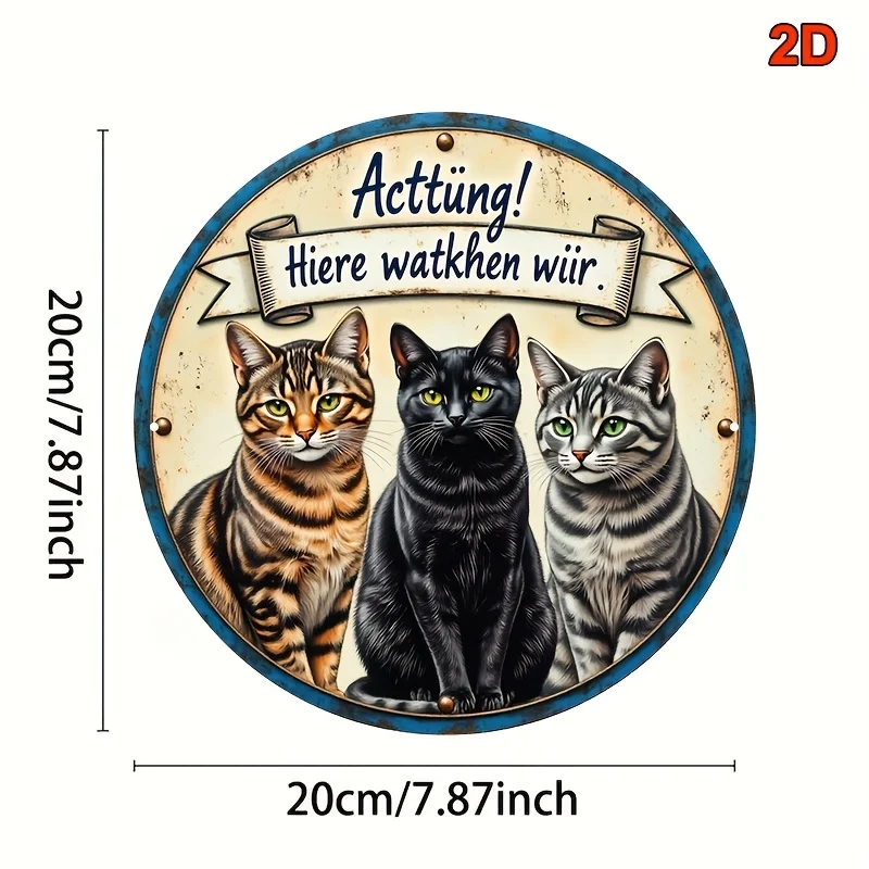 2D Flat, One piece, 8*8-inch round aluminum sign with 