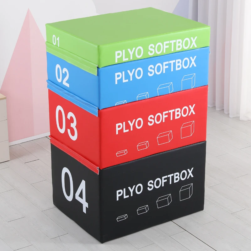 صندوق القفز لينة الصالة الرياضية 4 في 1 قوة المادية للأطفال القفز الطاقة مزيج الجمباز حصيرة التدريب صندوق القفز