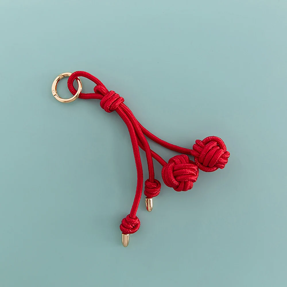 Woven Rope Ball Keychain Lanyard Key Ring Various Colors Ball Rope String Bag Pendant Woven Rope Trendy Y2k Car Key Holder