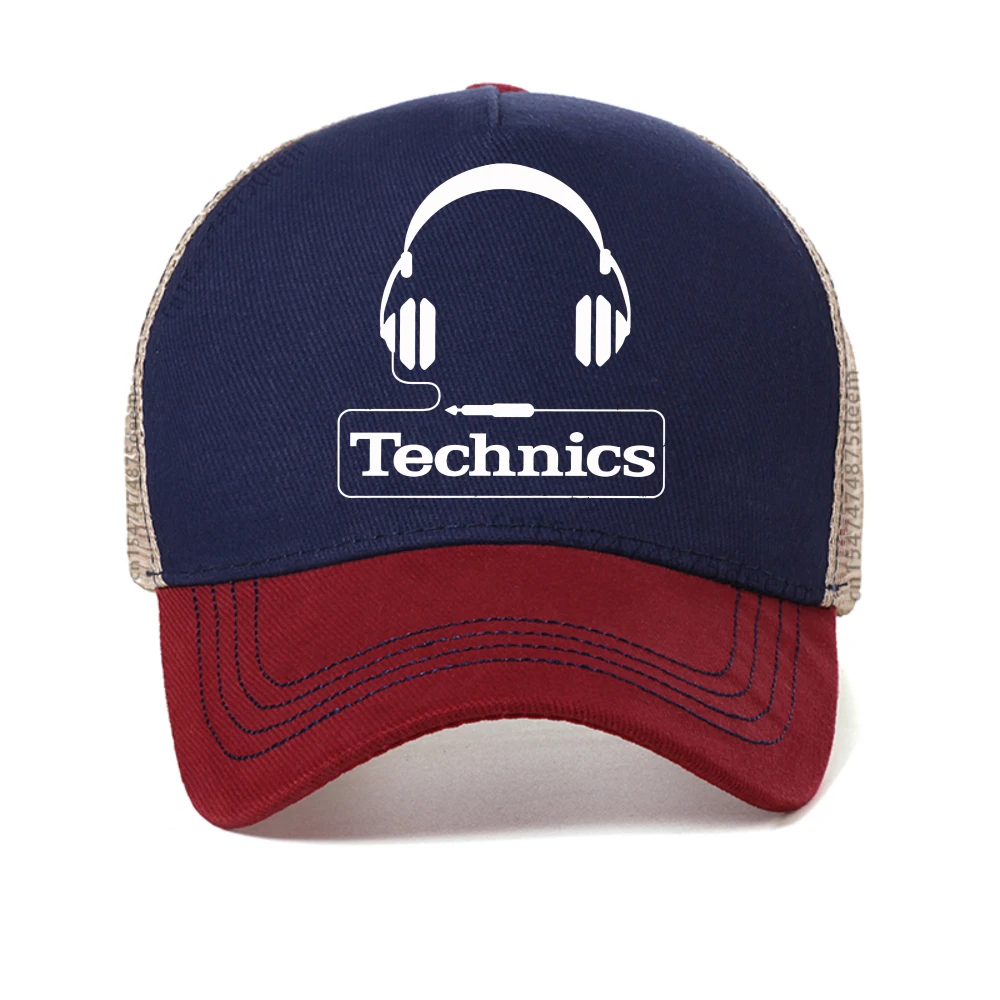 

Technics Headphone Print baseball cap Vinyl Master DJ Technics hip hop caps fashion Breathable Unisex sun hat mesh Snapback Hats