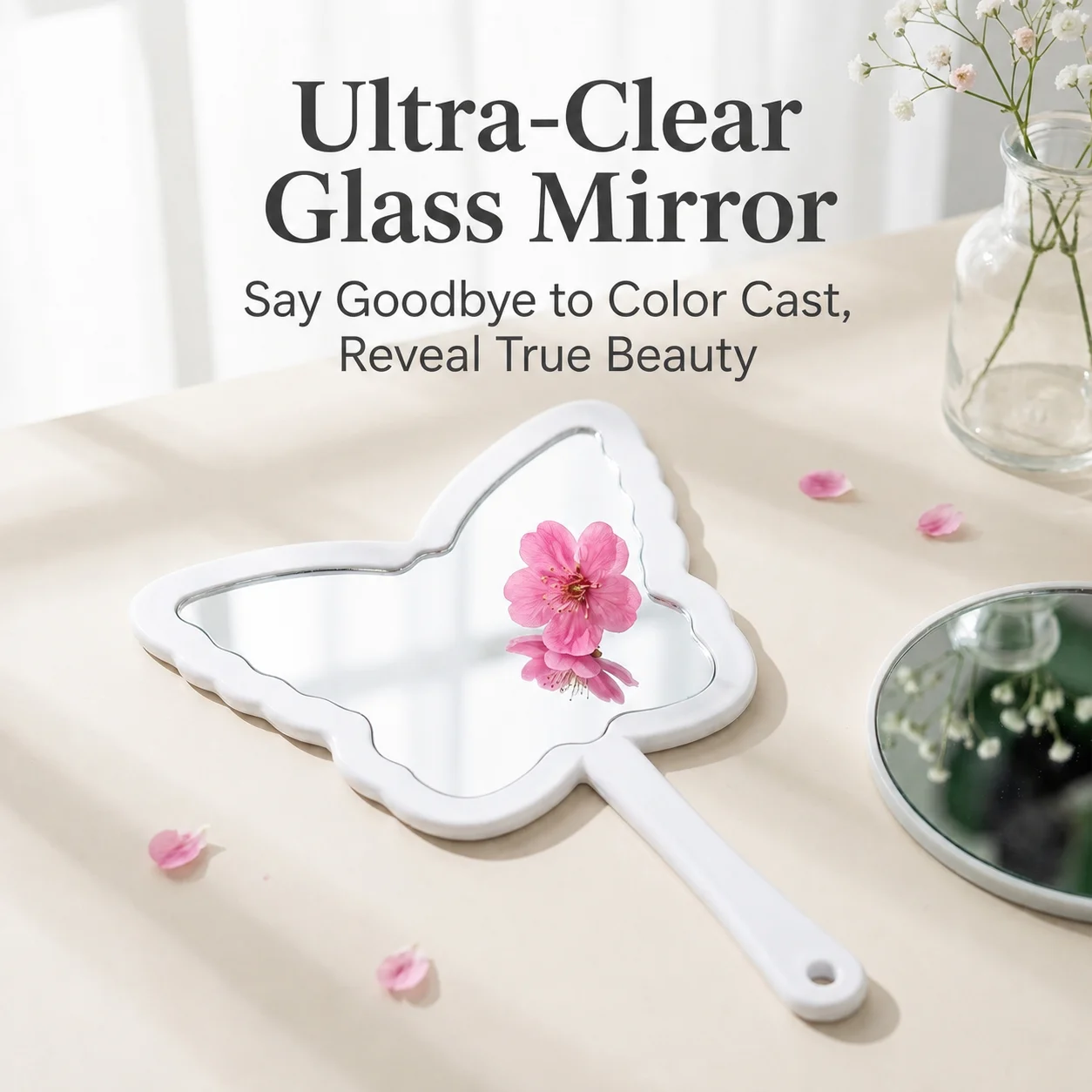 Cermin Genggam Bentuk Kupu-Kup - Beauty Makeup Look ulasan dan harga