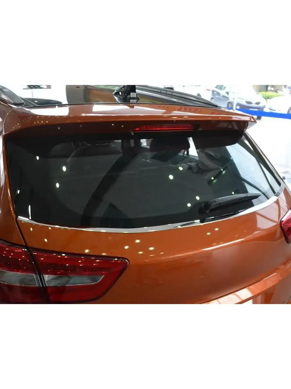 Dla Hyundai Cantus Creta ix25 2014-2018 2019 tylna szyba ze stali nierdzewnej spoiler tylnej klapy wykończenia pokrywa listwa tylna rama — zdjęcie 2