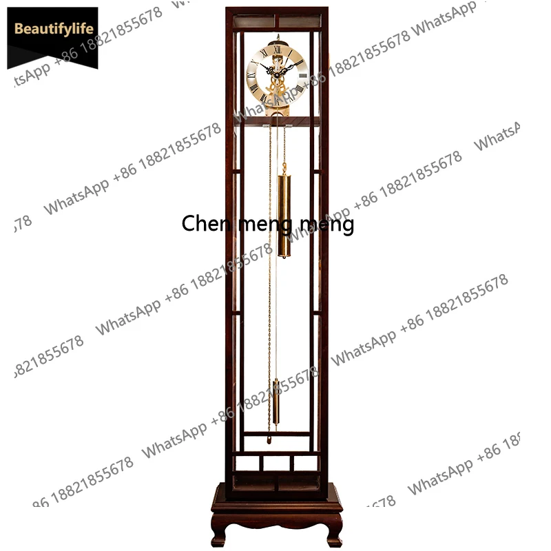 M85 Mechanical Floor Clock Chinese Vertical Clock Solid Wood Living Room Copper Mechanical Clock