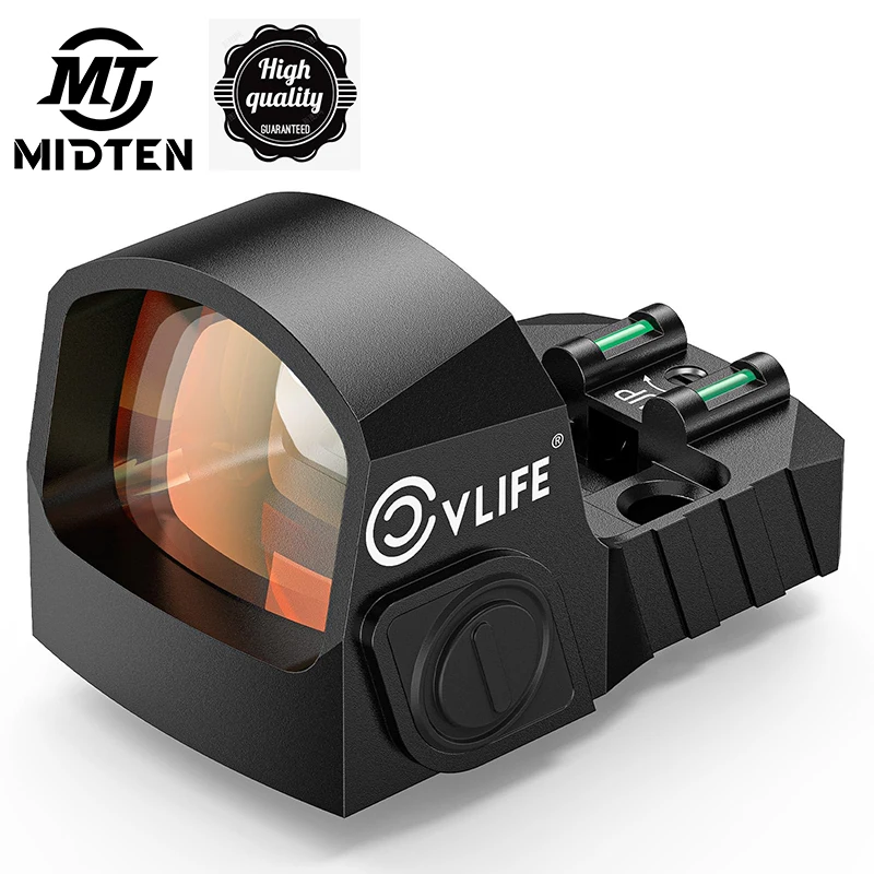 MidTen WolfCovert Motion Awake Red Dot Sight RMS RMSC MOS 2MOA Open Sight Shockproof Adapter Plate  21mm Picatinny Base