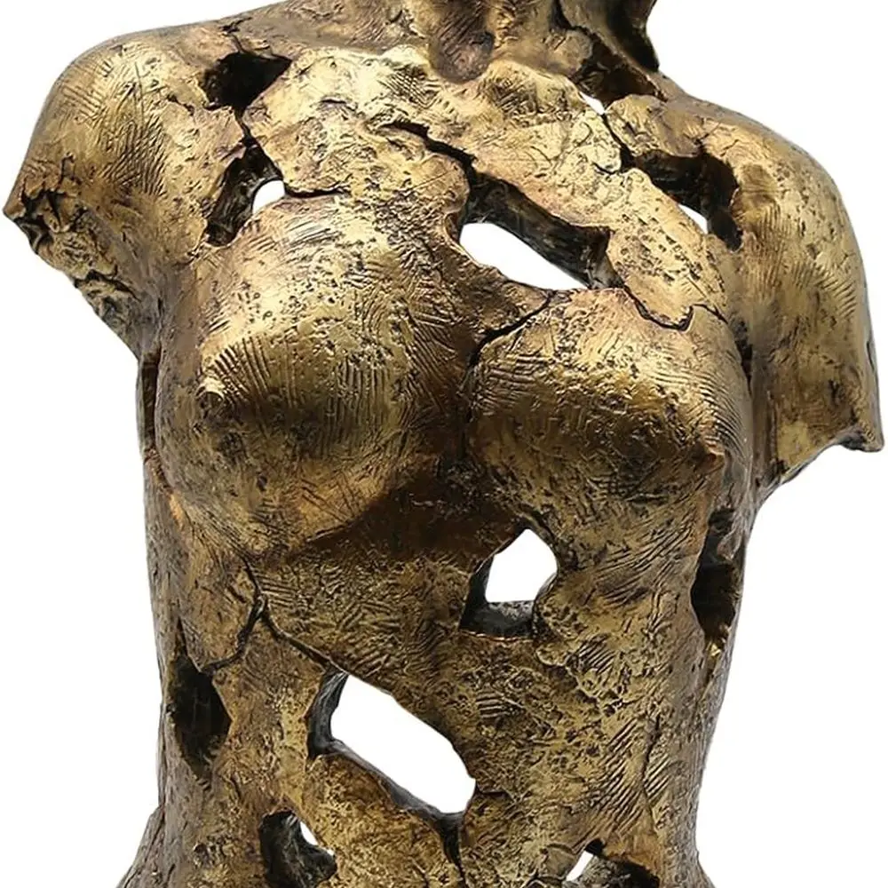 

Golden Resin Female Statue, 16 Decorative Lady Figurine for Home or Office