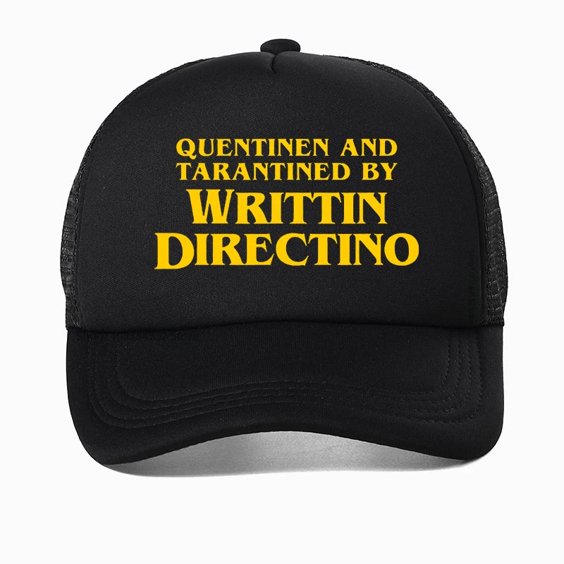 

Quentinen And Tarantined By Writtin Directino Funny printing hat Hot Summer Mesh Trucker Caps outdoors Breathable Baseball cap