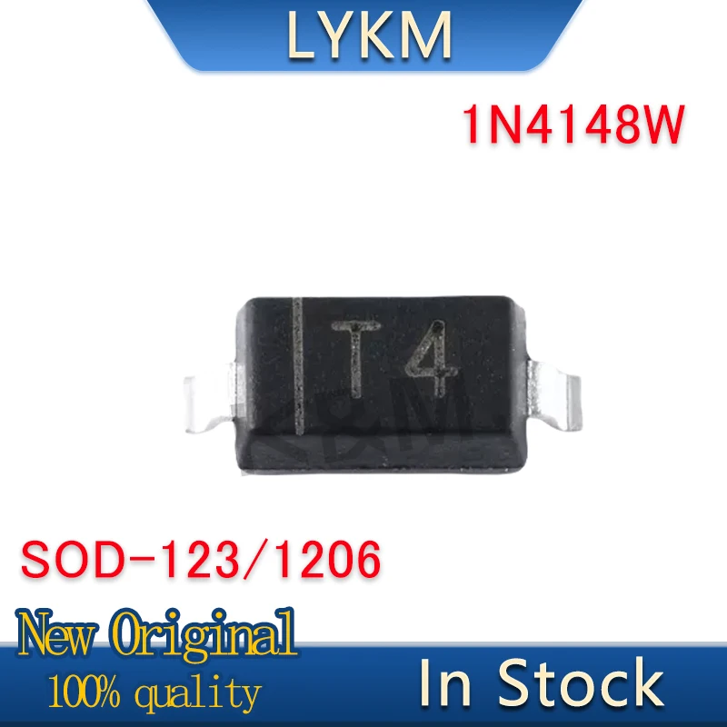 100-1000/PCS New Original 1N4148W 1N4148 IN4148 Screen printing T4 1206 SOD-123 Patch switch diode In Stock