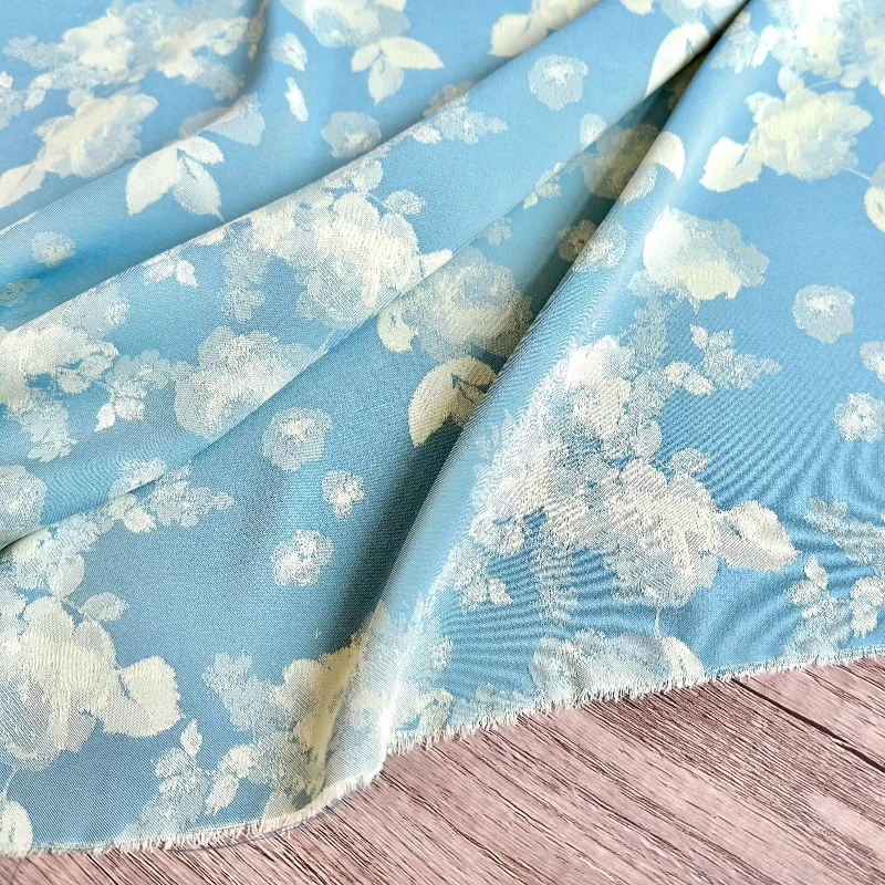 

Устойчивая к морщинам двусторонняя жаккардовая ткань, синий, высокая плотность, искусственный шелк, Cheongsam Hanfu, камзол, дизайн «сделай сам», материал для рукоделия