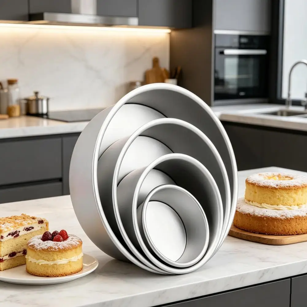 2/4/5/6/7/8/10/12-Inch Aluminum Alloy Cake Pan with Removable Bottom Non-stick Round Springform Cake Pan Cheesecake Baking Mold