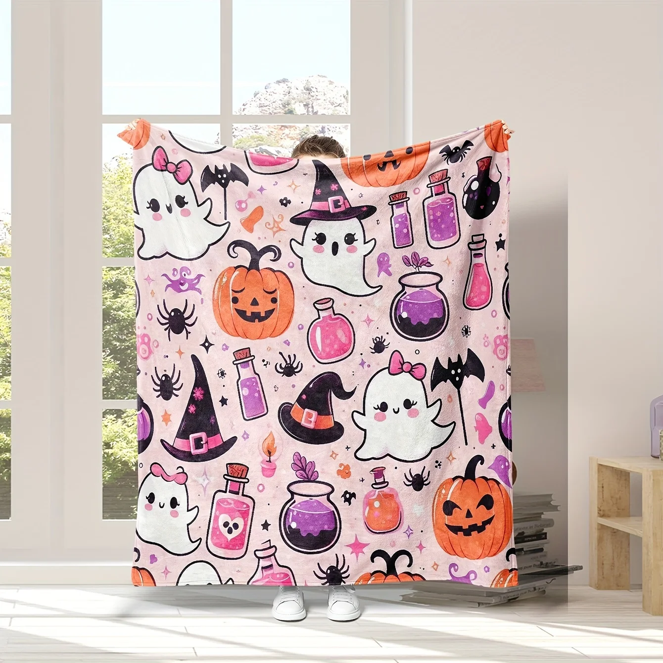 

Halloween Throw Blanket - Contemporary Style, Reversible, Tear-Resistant, All-Season, Machine Washable, Digital Print
