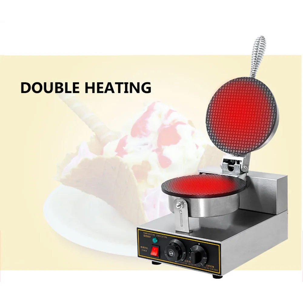 Ice Cream Cone Machine Electric Gauffre Planchas Para Tortas Kitchen Equipment Commercial Crispy Waffle Crust Maker