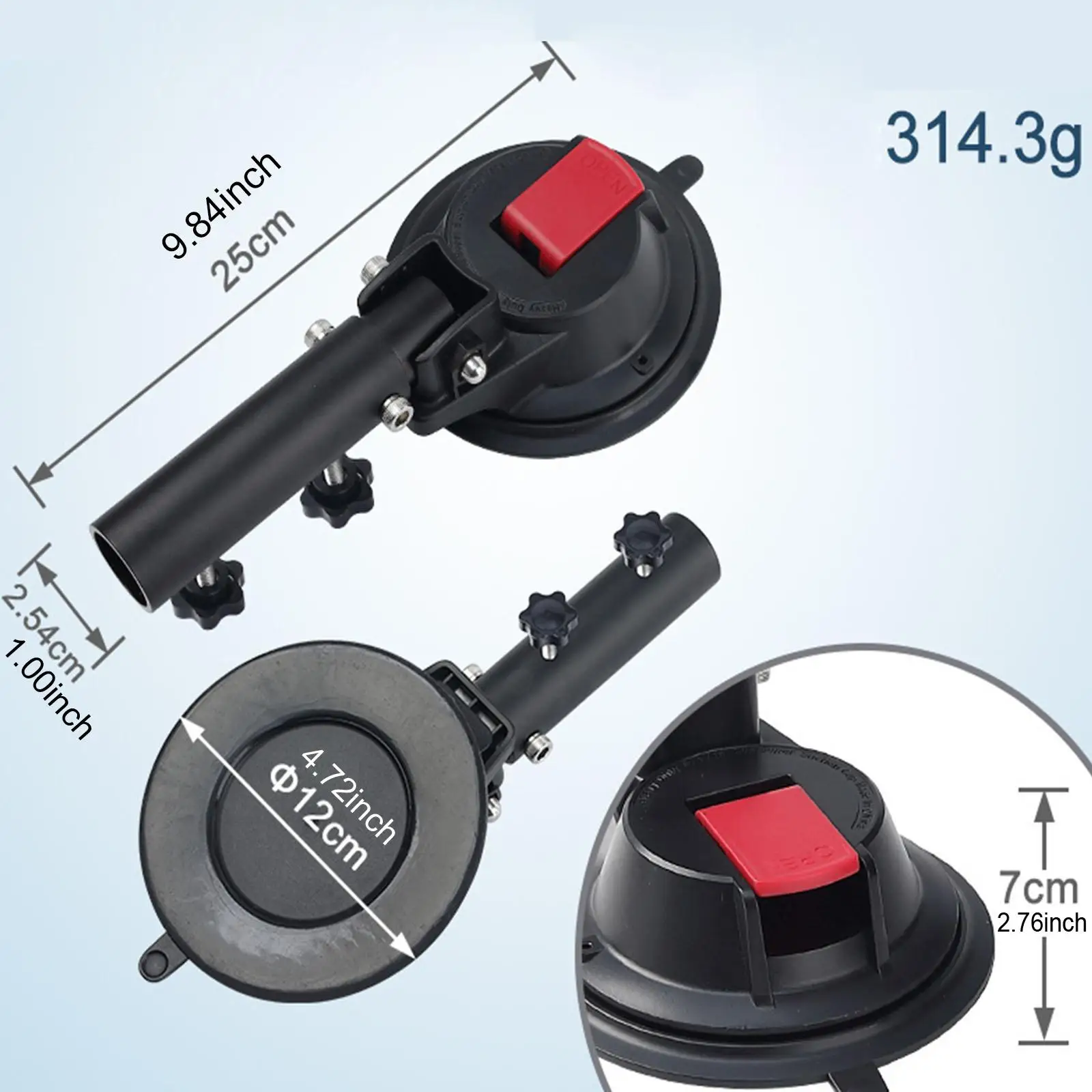 

Suction Cup Flag Pole Holder Wear Resistant Practical Easy Installation Multifunction for Motorcycles UTV Outdoor RV ATV