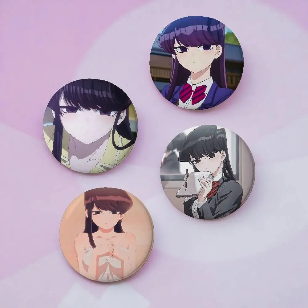 Anime Komi Can't Communicate Brooches Stylish Ornament Pins Exquisite Round Badge Bag Accessories Jewelry Gifts