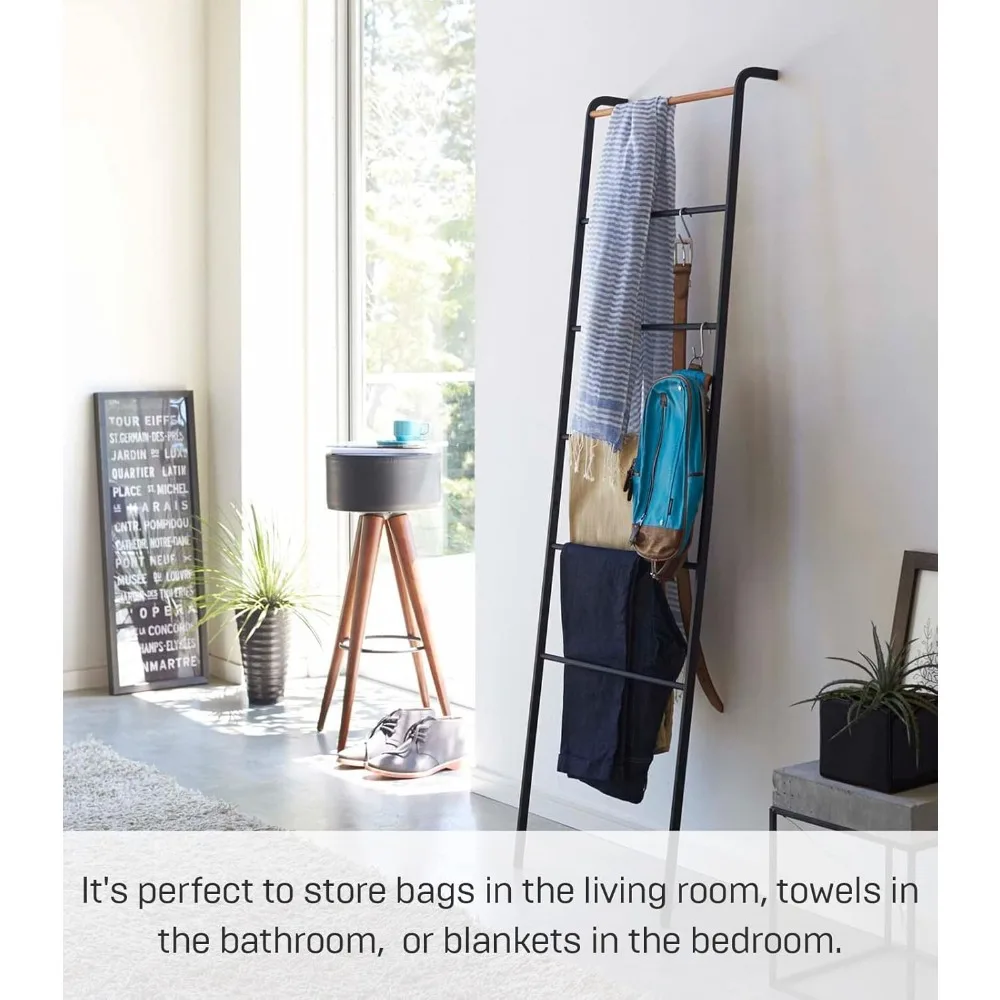 

Home Leaning Ladder Rack, Space Saving Steel One Size Black