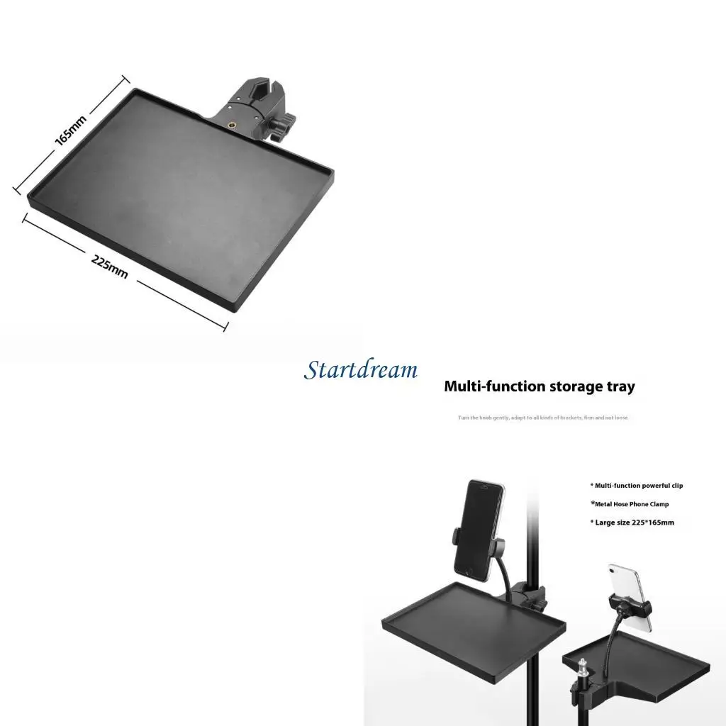 

Легкий складной штатив с многофункциональным монтажным лотком и зажимом для телефона для студийной записи на открытом воздухе