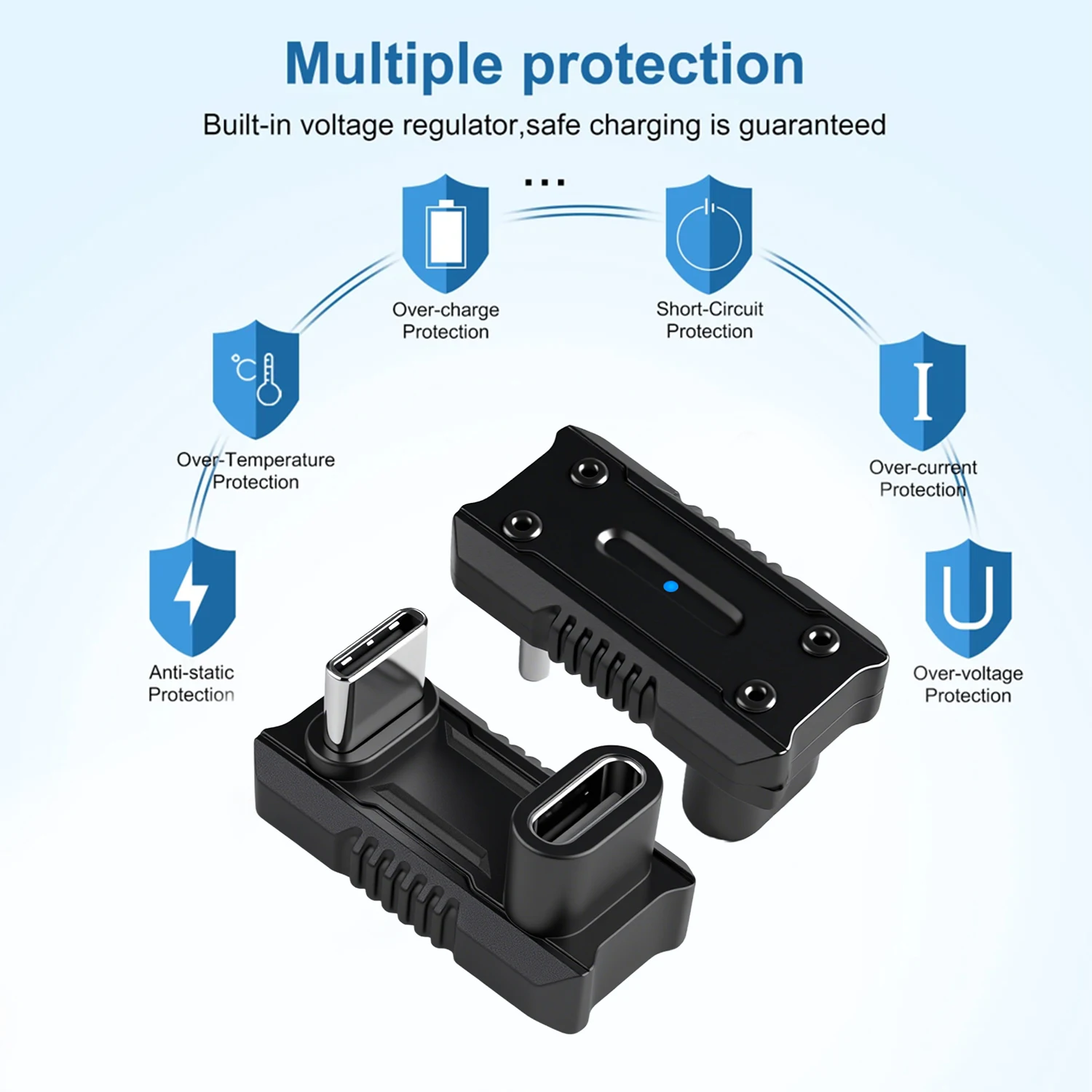 90-Grad-Winkel U-förmiger Doppel-Typ-C-Adapter für ASUS ROG ALLY/Switch-Spielekonsole USB-Typ-C-Konverter-Anschluss
