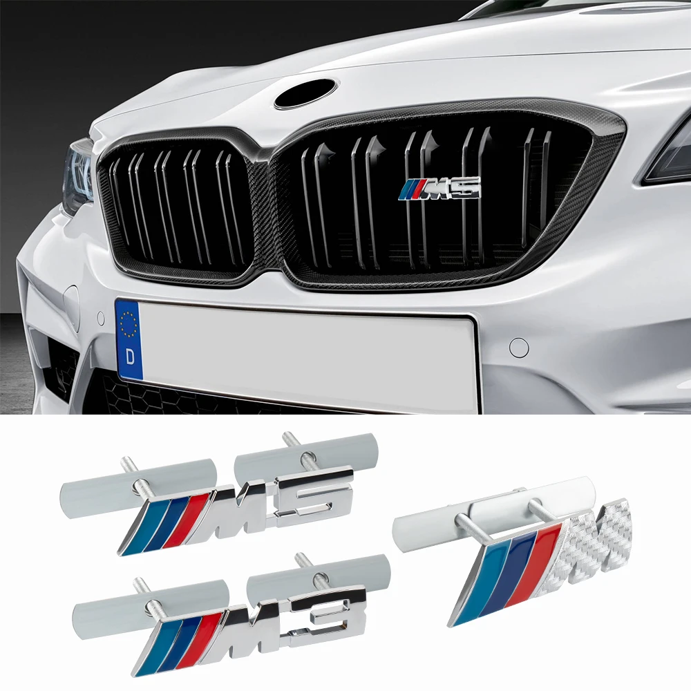 3D M M3 M5 POWER Emblem Car Front Grille Badge Body Trunk Decoration Sticker Accessories For BMW X5 E70 F11 G20 X3 F25 E30 F31