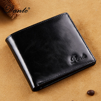 Dante RFID Anti-theft Brush Short Clips Men's Leather Wallets Oil Wax 100% Head Layer Cowhide Casual Vertical Purse Money Bag