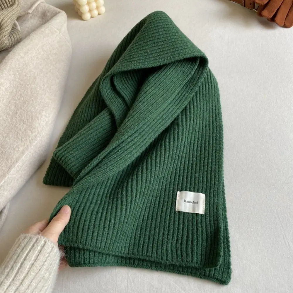 

Winter Fashion Solid Color Knitted Scarf Thicken Windproof Women Scarf Neck Cover Thermal Neck Warmer Women Men