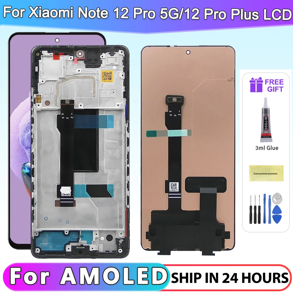 

6.67 ‘AMOLED For Xiaomi Redmi Note 12 Pro 5G LCD Display Touch Screen With Frame Digitizer Assembly 22101316C, 22101316I Screen