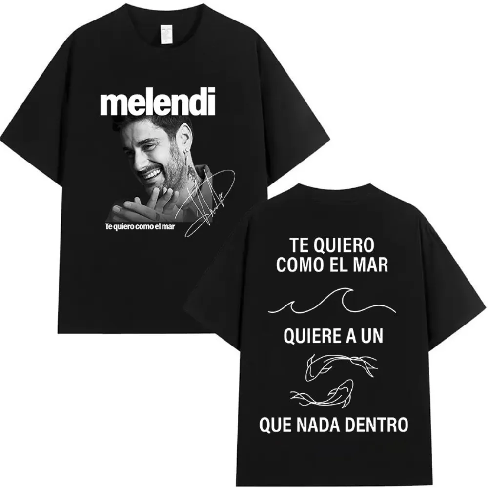 

Rapper Melendi Tour Album Graphic T Shirt Men's Retro High Quality Cotton T-shirts Hip Hop Clothing Oversized T-shirt Streetwear