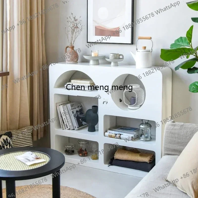 

Z136Nordic creative bookshelf shelf floor-to-ceiling modern simple wall grid simple storage side cabinet