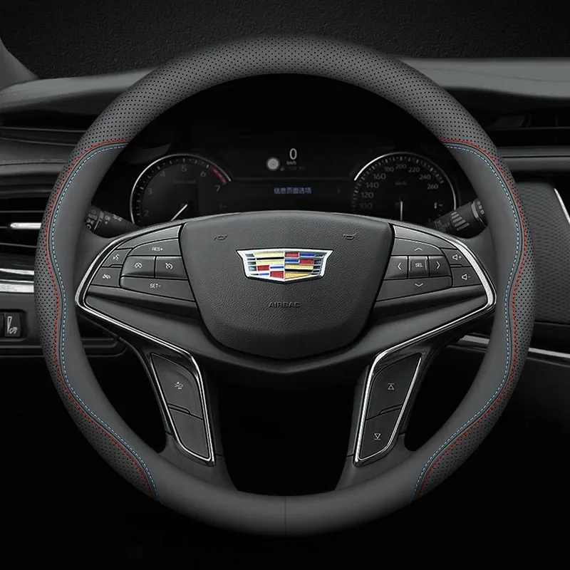 Universal non-slip Car Steering Wheel Cover For Cadillac GT4 CT5 CT6 XT4 XT5 XT6 ATS CTS XTS SRX SLS Deville STS Auto Parts