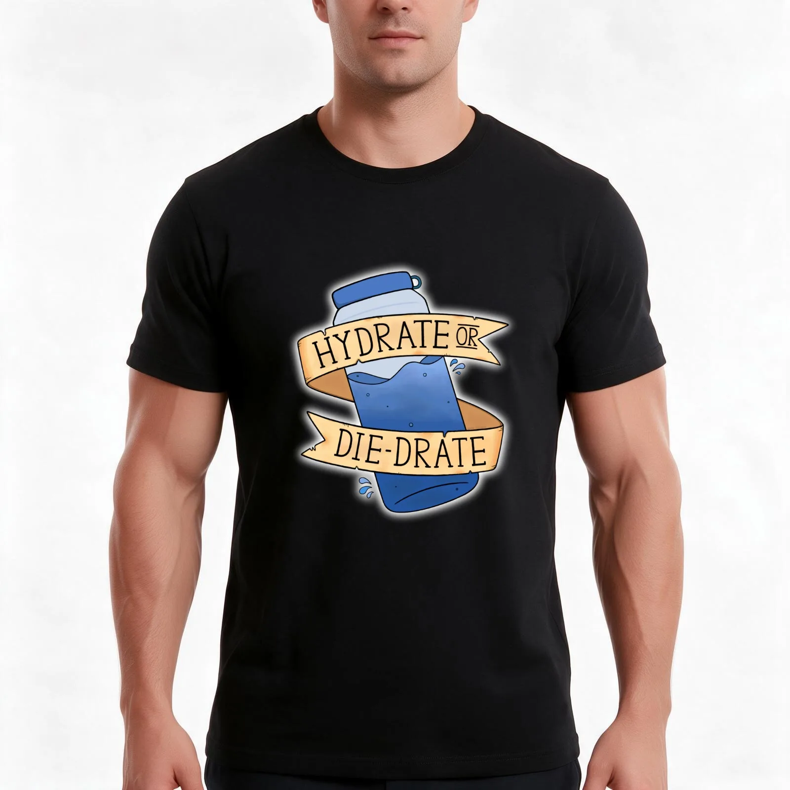 Hydrate or Diedrate T-Shirt, Summer Casual Cotton Tee, Oversized Streetwear Tops, Vintage Graphic Print, Loose Fit Short Sleeve