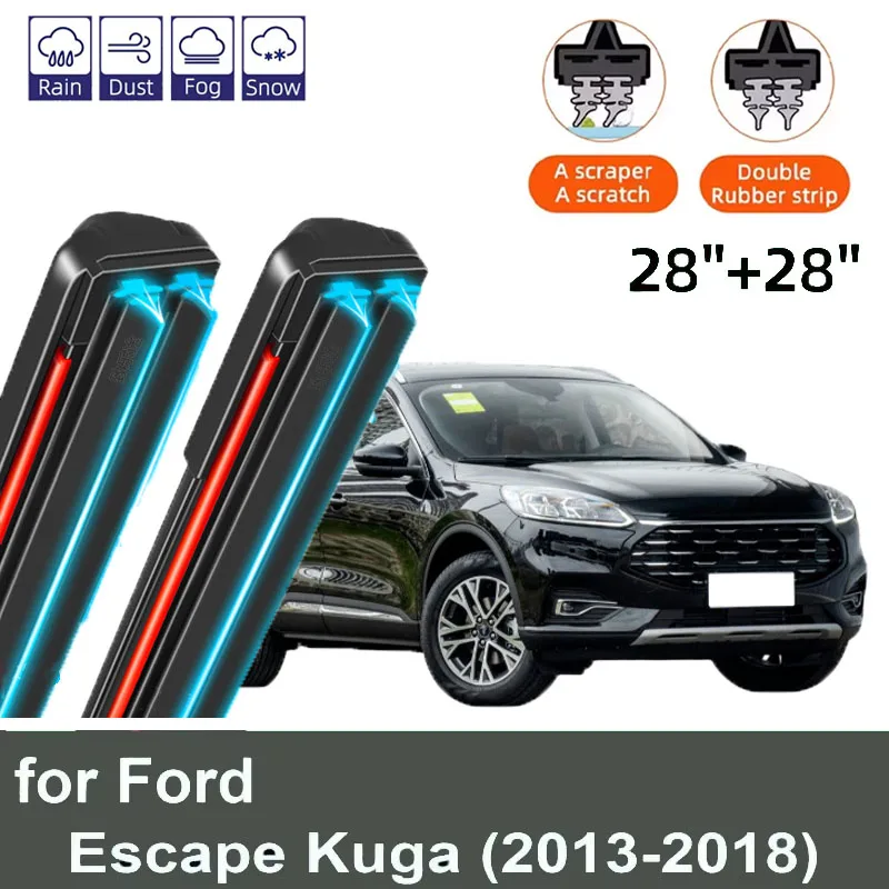 

2PCS Car Wiper Blades for 2013-2018 Ford Escape Kuga Front Windscreen Windshield Double Rubber Car Accessories 2016 2017 2018