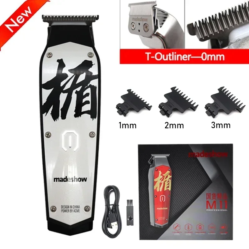 madeshow M11 トリマー ブラック・ホワイト・レッド 1台 Madeshow M11 Professional Hair Trimmer for Men