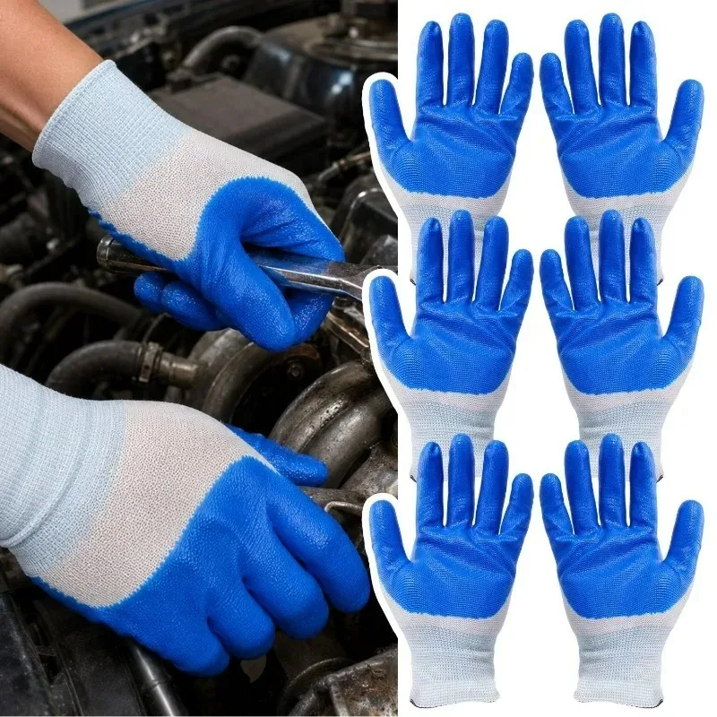Breathable Nitrile Coated Gloves Anti Slip Safety Work Gloves Polyester Knit Lining Palm Coated Wear Resistant for Construction