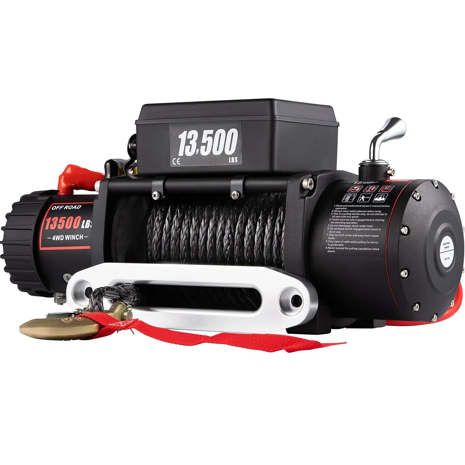 EU Warehouse 13500 LBS Electric Truck Winch 12v Electric Winch ATV Synthetic Rope with Remote Control